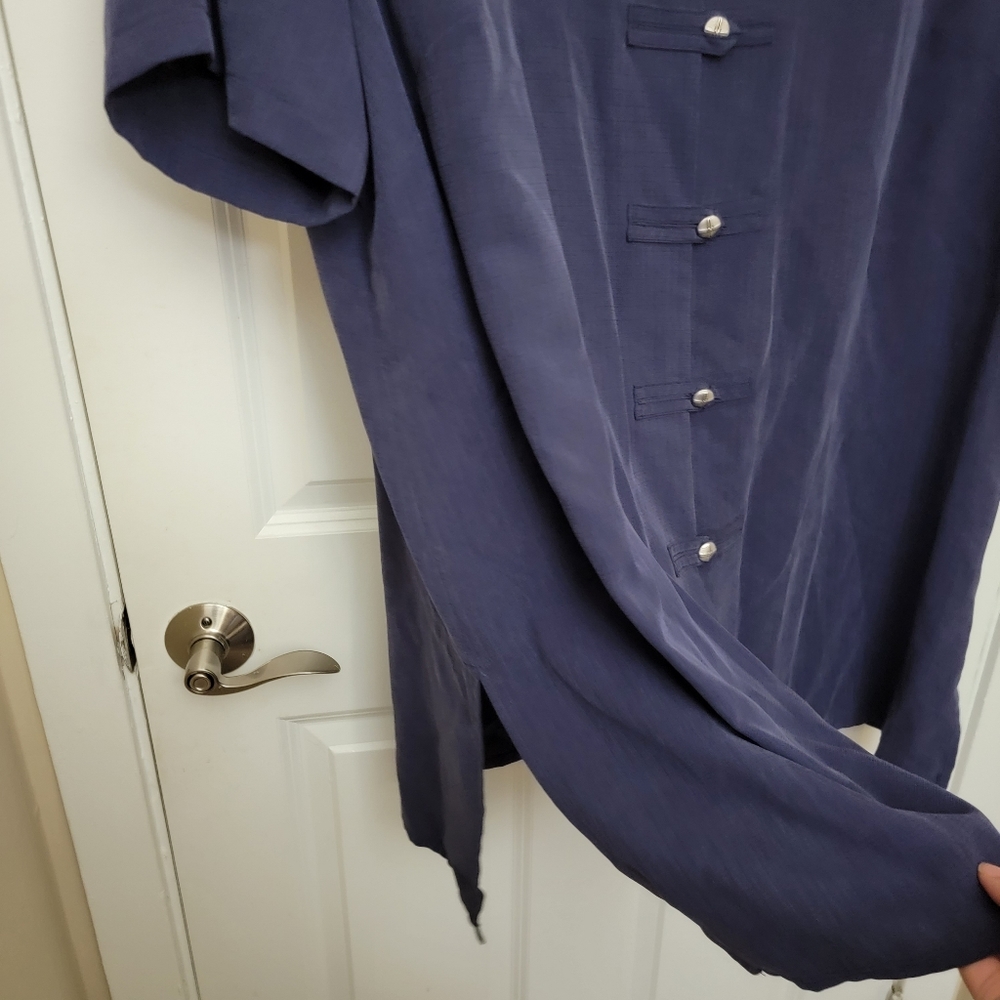 Elisabeth by Liz Claiborne shoulder padded blouse short sleeves top - Picture 3 of 8